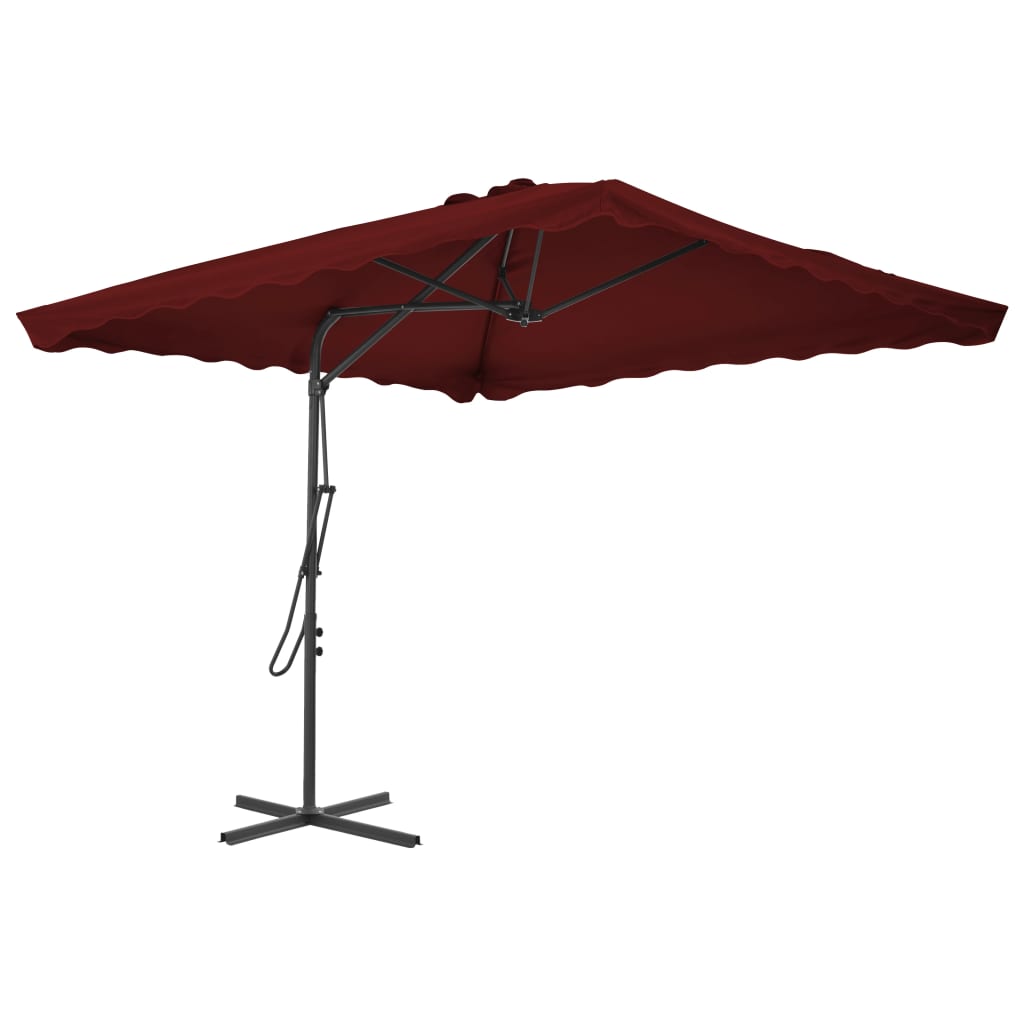 vidaXL Garden Parasol with Steel Pole Bordeaux Red 250x250x230 cm