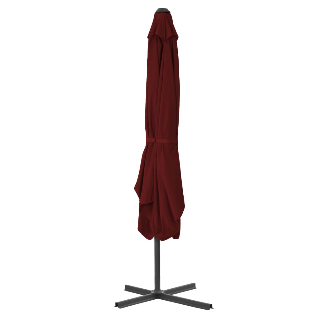 vidaXL Garden Parasol with Steel Pole Bordeaux Red 250x250x230 cm
