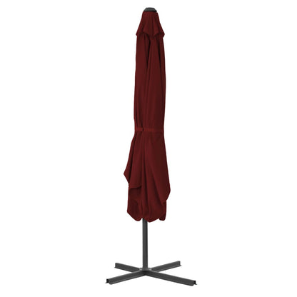 vidaXL Garden Parasol with Steel Pole Bordeaux Red 250x250x230 cm