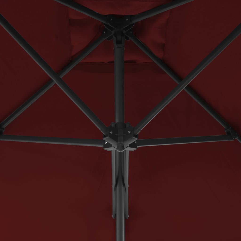 vidaXL Garden Parasol with Steel Pole Bordeaux Red 250x250x230 cm