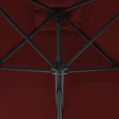 vidaXL Garden Parasol with Steel Pole Bordeaux Red 250x250x230 cm