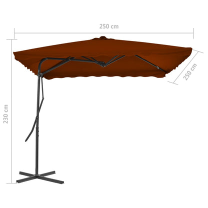 vidaXL Garden Parasol | Terracotta | Polyester | 250x250 cm | Rotatable