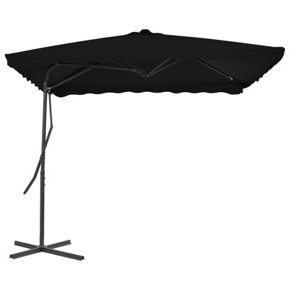 vidaXL Garden Parasol | Black | Polyester, Powder-Coated Steel | Large