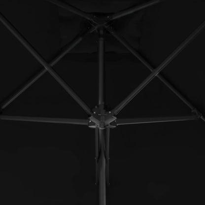 vidaXL Garden Parasol | Black | Polyester, Powder-Coated Steel | Large