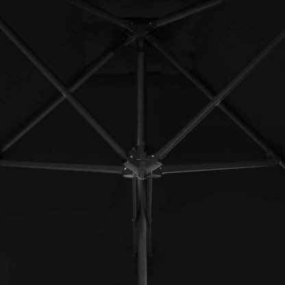 vidaXL Garden Parasol with Steel Pole Black 250x250x230 cm