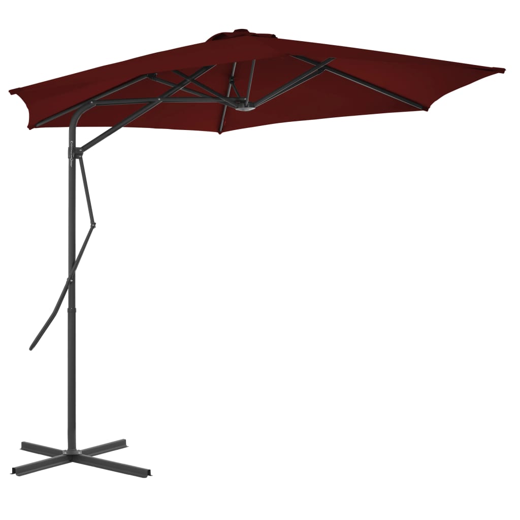 vidaXL Garden Parasol with Steel Pole Bordeaux Red 300x230 cm