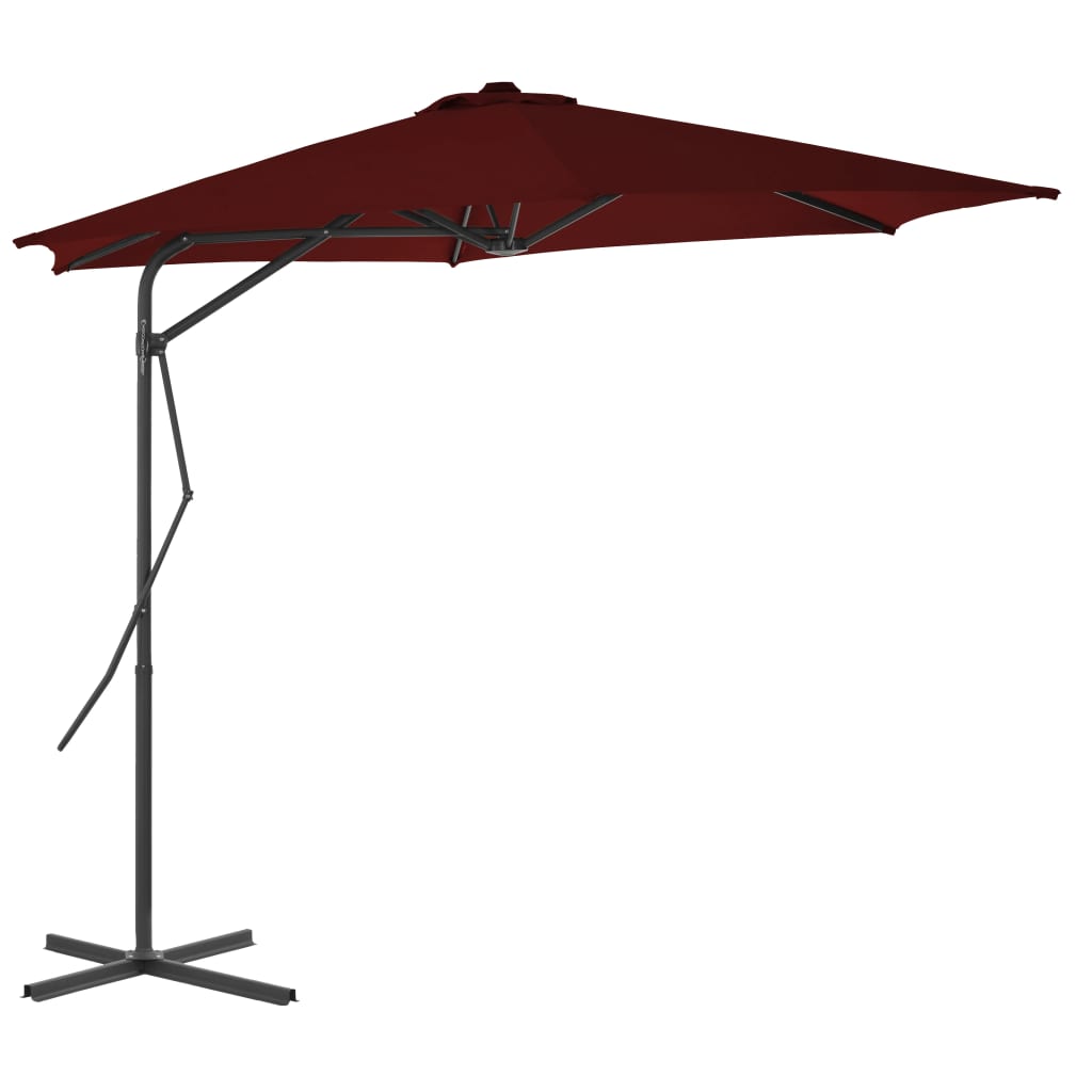 vidaXL Garden Parasol with Steel Pole Bordeaux Red 300x230 cm