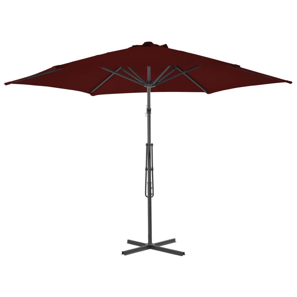 vidaXL Garden Parasol with Steel Pole Bordeaux Red 300x230 cm