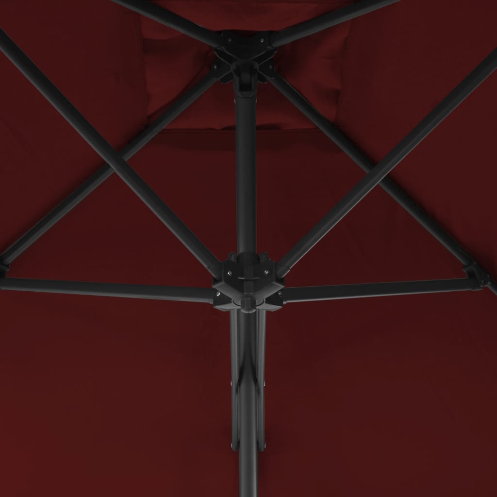 vidaXL Garden Parasol with Steel Pole Bordeaux Red 300x230 cm