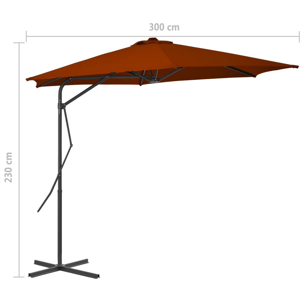 vidaXL Garden Parasol | Terracotta | Fabric | 300 cm diameter