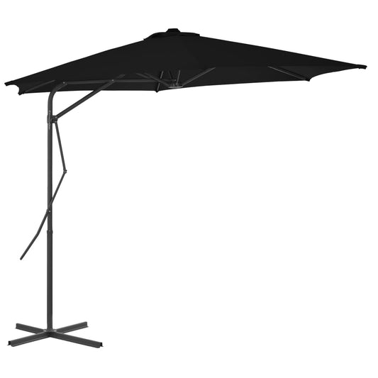 vidaXL Garden Parasol | Black | Polyester, Powder-Coated Steel | Large