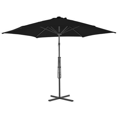 vidaXL Garden Parasol | Black | Polyester, Powder-Coated Steel | Large