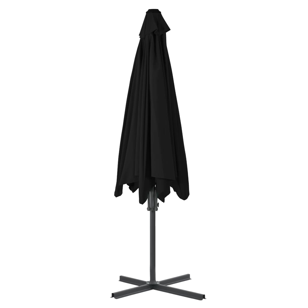 vidaXL Garden Parasol | Black | Polyester, Powder-Coated Steel | Large