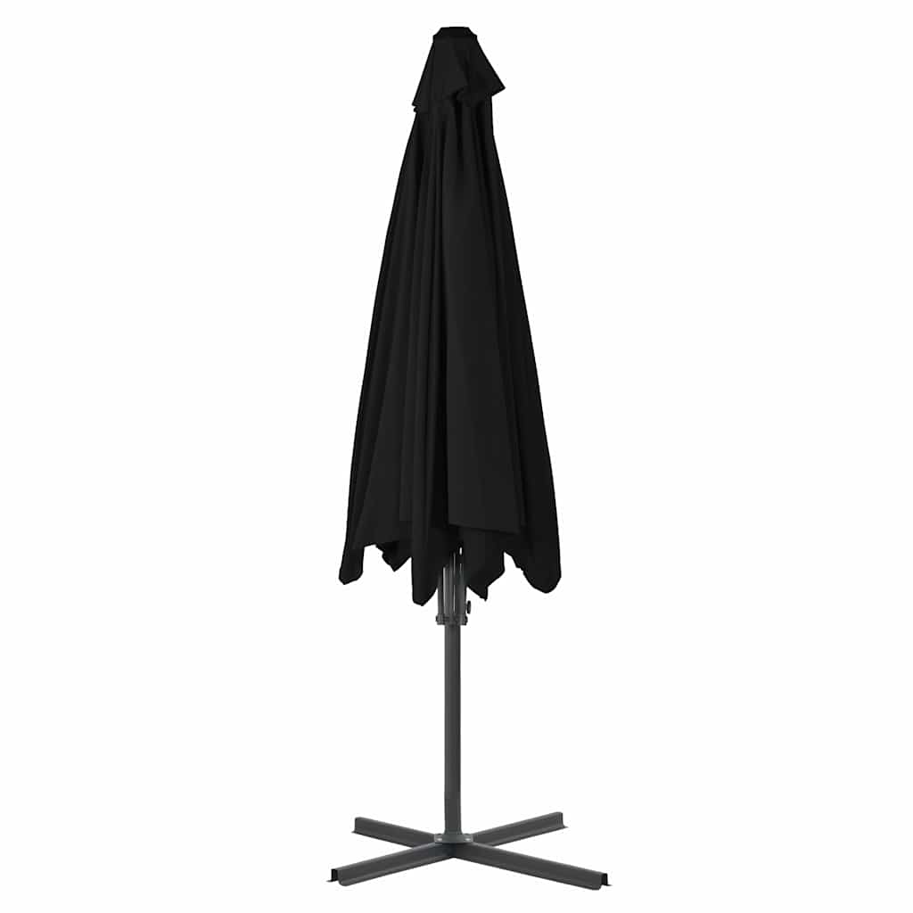 vidaXL Garden Parasol with Steel Pole Black 300x230 cm