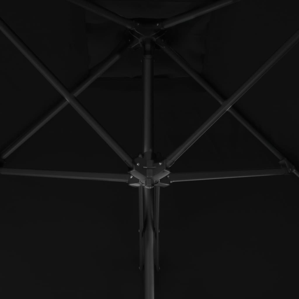 vidaXL Garden Parasol with Steel Pole Black 300x230 cm
