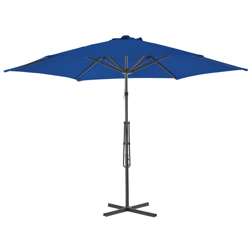 vidaXL Garden Parasol with Steel Pole Blue 300x230 cm