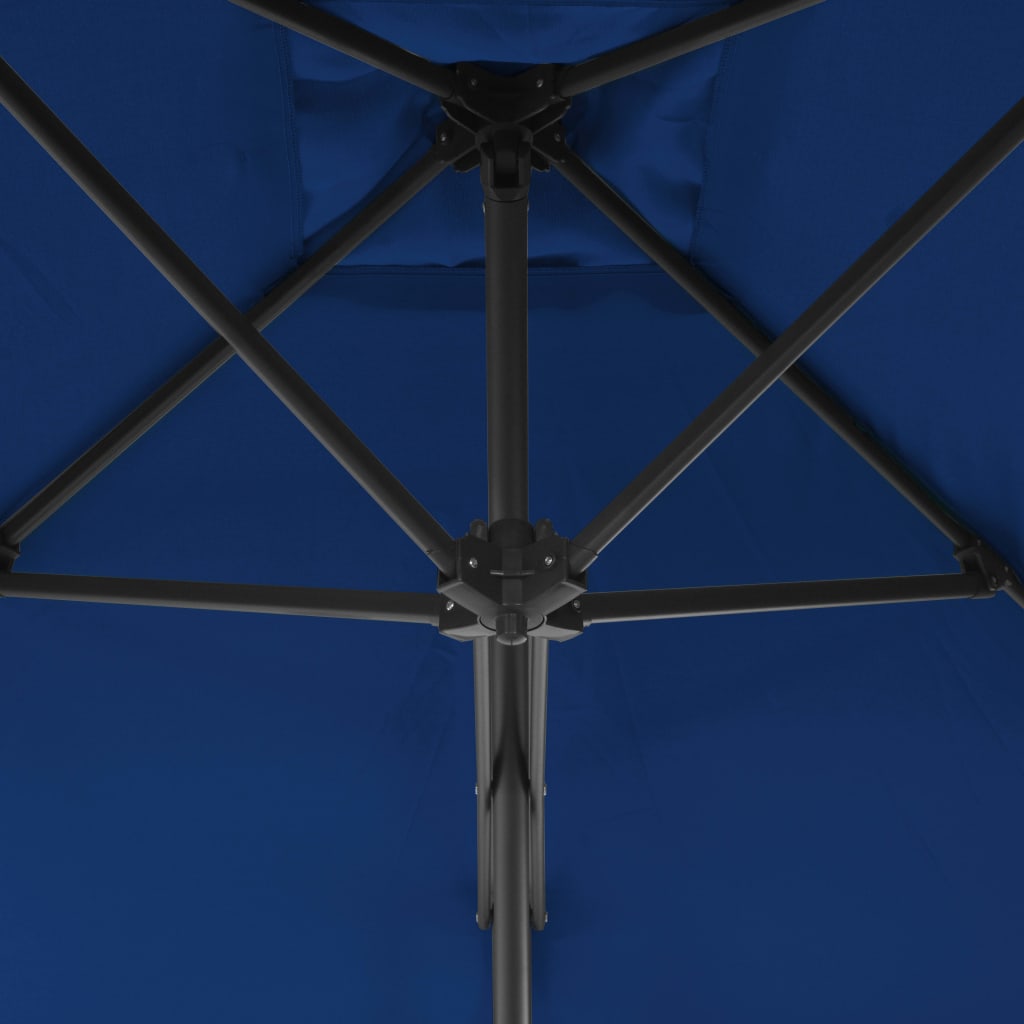 vidaXL Garden Parasol with Steel Pole Blue 300x230 cm