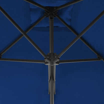 vidaXL Garden Parasol with Steel Pole Blue 300x230 cm