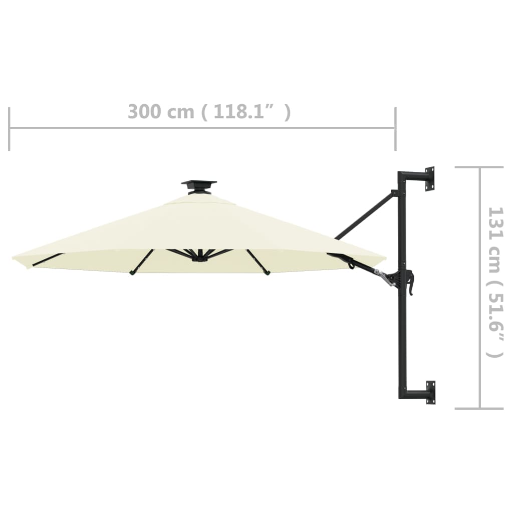 vidaXL Garden Parasol | Sand | Polyester, Metal | 300 cm diameter | Tiltable