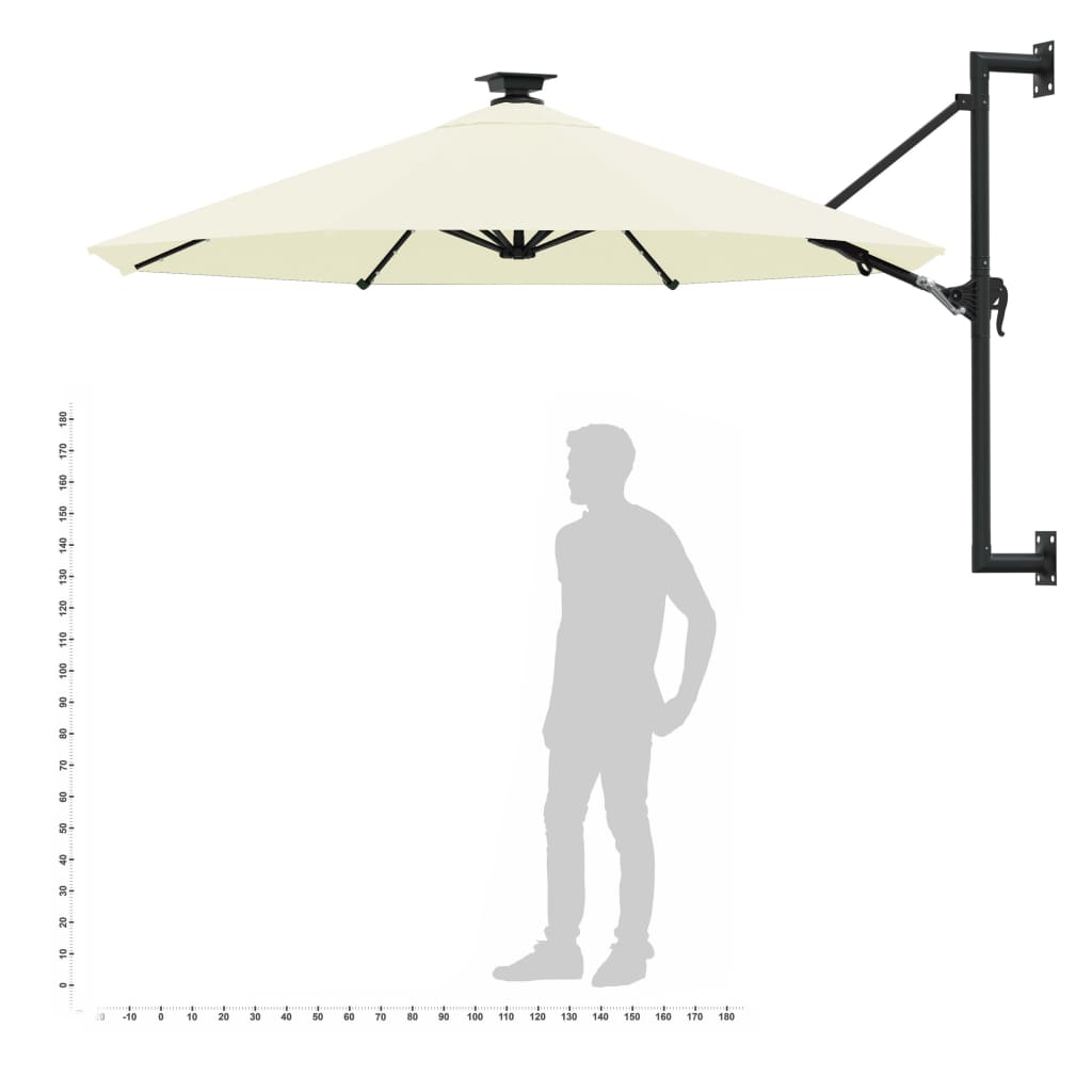 vidaXL Garden Parasol | Sand | Polyester, Metal | 300 cm diameter | Tiltable