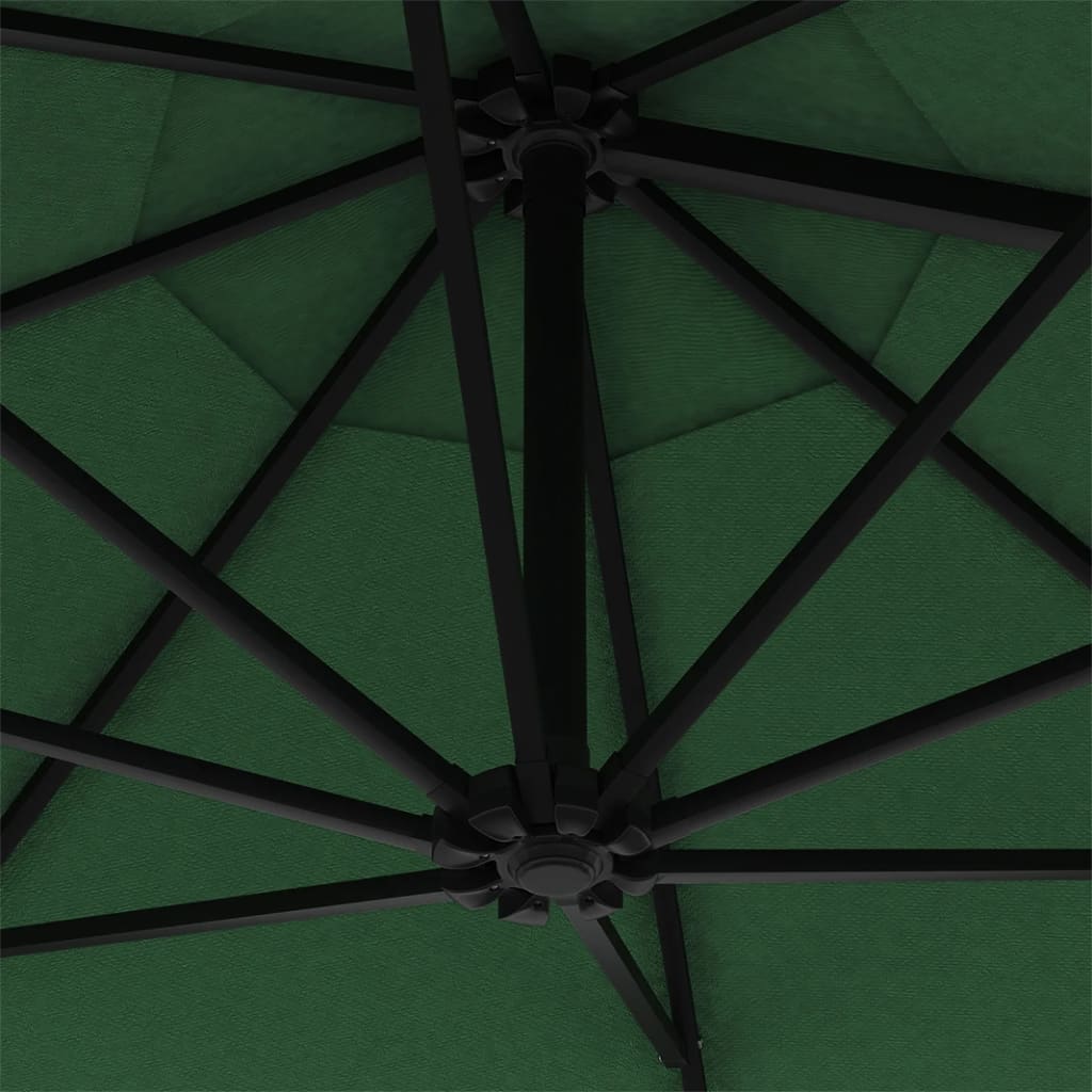 vidaXL Garden Parasol | Green | Polyester | Large | Tiltable | Garden Parasol