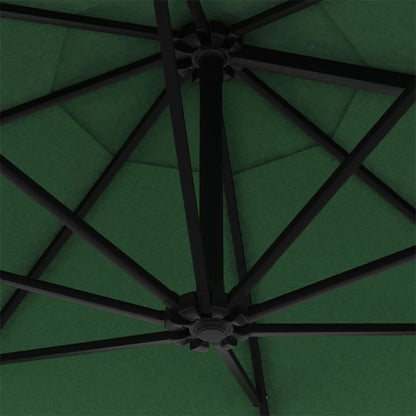 vidaXL Garden Parasol | Green | Polyester | Large | Tiltable | Garden Parasol