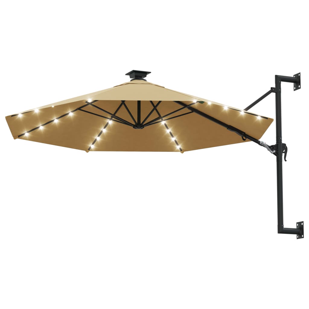 vidaXL Garden Parasol | Taupe | Polyester | Large | Adjustable Armrests
