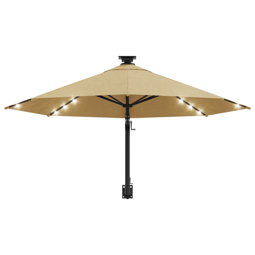vidaXL Garden Parasol | Taupe | Polyester | Large | Adjustable Armrests