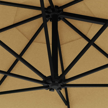 vidaXL Garden Parasol | Taupe | Polyester | Large | Adjustable Armrests