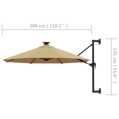 vidaXL Garden Parasol | Taupe | Polyester | Large | Adjustable Armrests