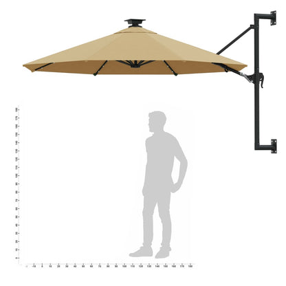 vidaXL Garden Parasol | Taupe | Polyester | Large | Adjustable Armrests