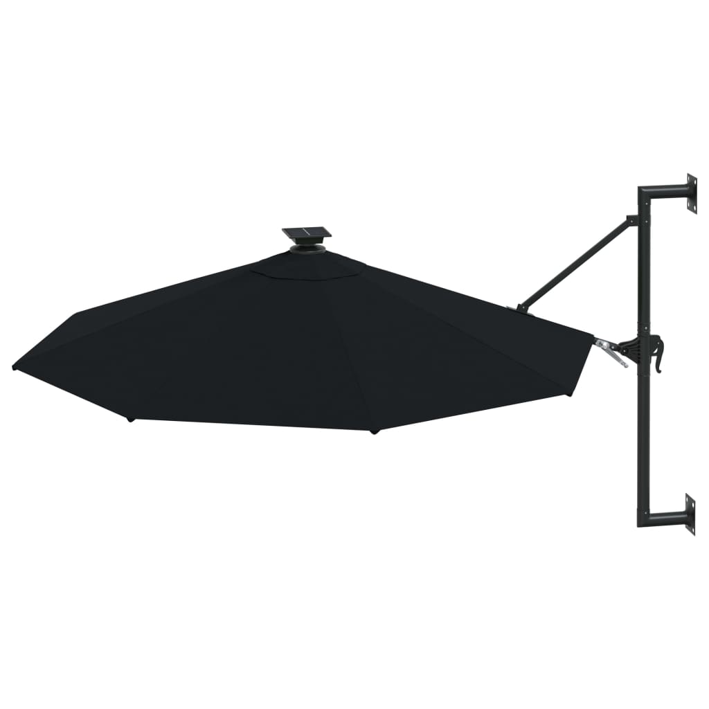 vidaXL Garden Parasol | Black | Polyester and Metal | Large | Garden Parasol