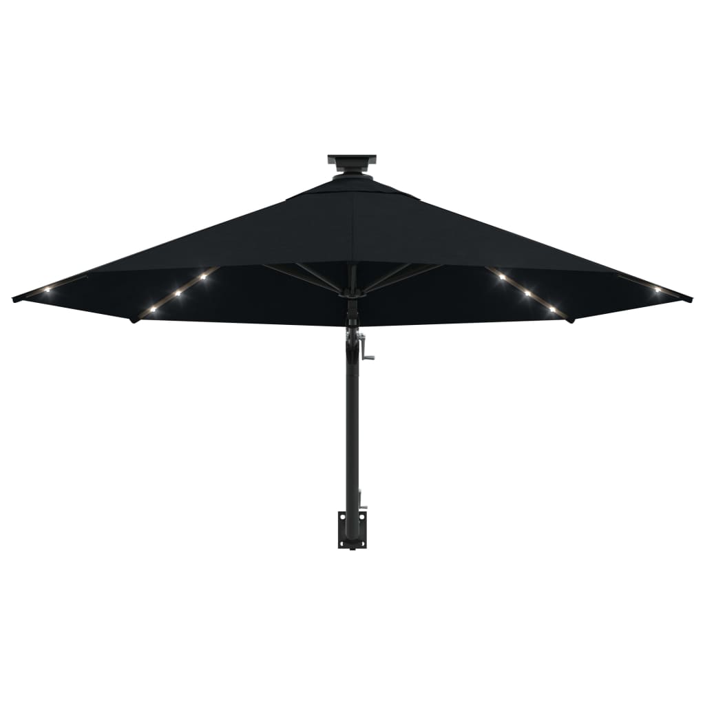 vidaXL Garden Parasol | Black | Polyester and Metal | Large | Garden Parasol