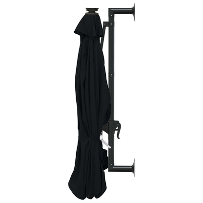 vidaXL Garden Parasol | Black | Polyester and Metal | Large | Garden Parasol