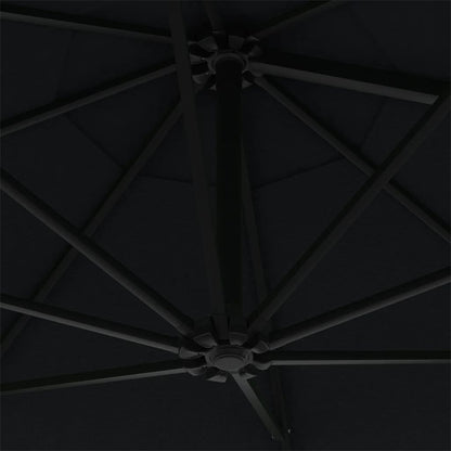 vidaXL Garden Parasol | Black | Polyester and Metal | Large | Garden Parasol