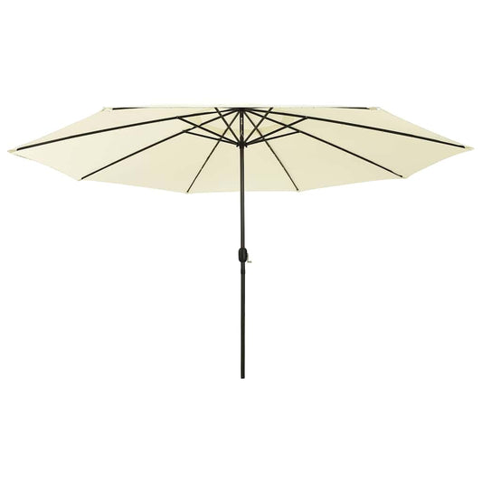 312530 vidaXL Garden Parasol with LED Lights 400 cm Sand