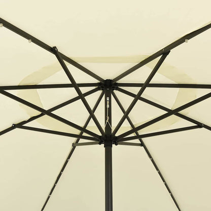 vidaXL Garden Parasol | Sand | 100% polyester fabric, metal pole | Large