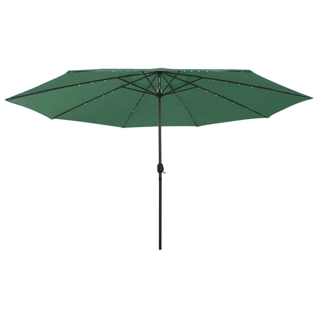 vidaXL Garden Parasol with LED Lights 400 cm Green