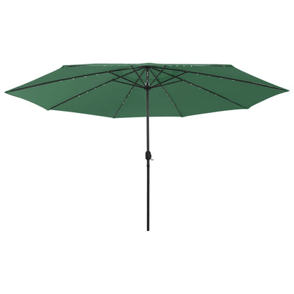 vidaXL Garden Parasol with LED Lights 400 cm Green