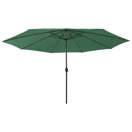 vidaXL Garden Parasol with LED Lights 400 cm Green