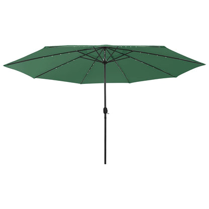 312531 vidaXL Garden Parasol with LED Lights 400 cm Green