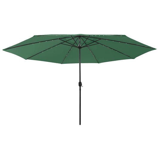 312531 vidaXL Garden Parasol with LED Lights 400 cm Green