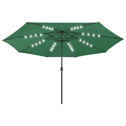 312531 vidaXL Garden Parasol with LED Lights 400 cm Green