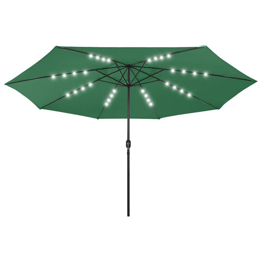 312531 vidaXL Garden Parasol with LED Lights 400 cm Green