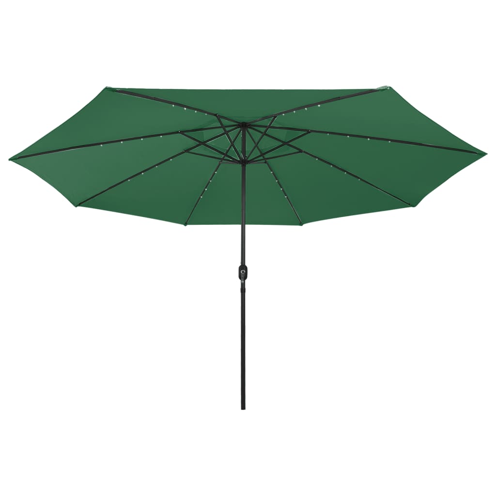 vidaXL Garden Parasol with LED Lights 400 cm Green
