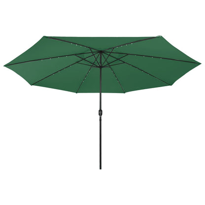 vidaXL Garden Parasol with LED Lights 400 cm Green