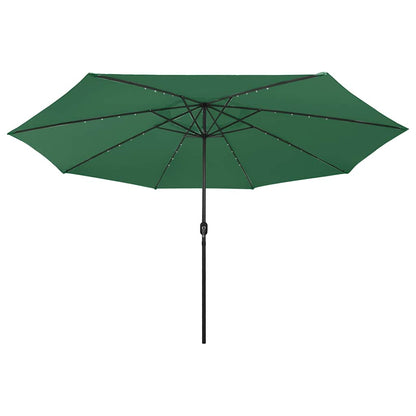 312531 vidaXL Garden Parasol with LED Lights 400 cm Green