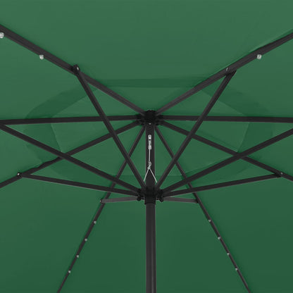 vidaXL Garden Parasol with LED Lights 400 cm Green