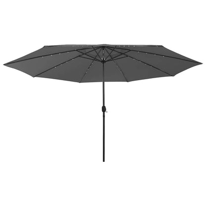 312532 vidaXL Garden Parasol with LED Lights 400 cm Anthracite
