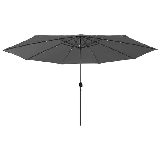 312532 vidaXL Garden Parasol with LED Lights 400 cm Anthracite